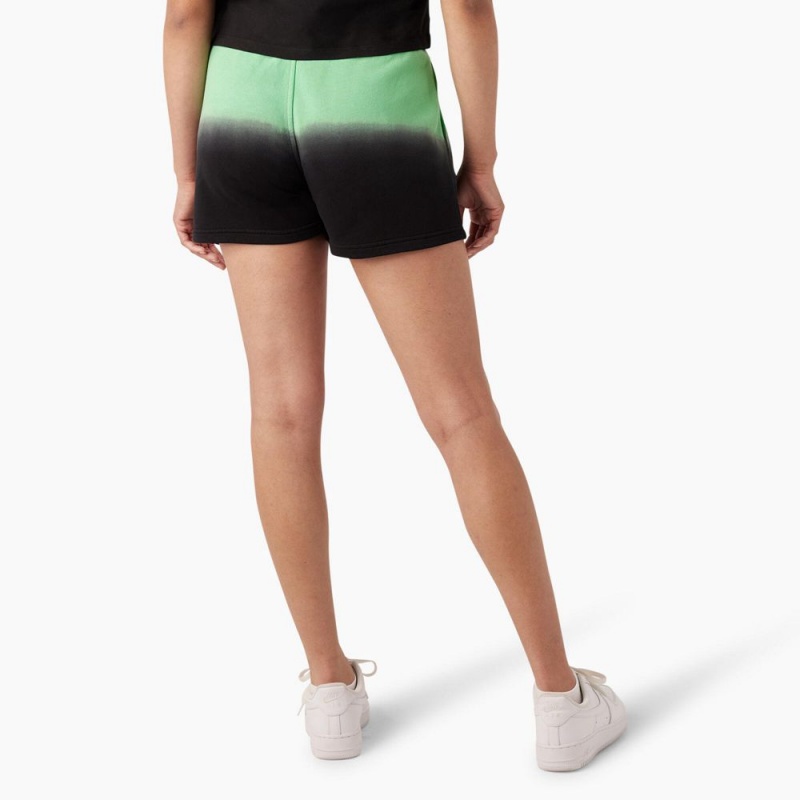 Women's Dickies Relaxed Fit Ombre Knit Shorts Green | 149238NPT