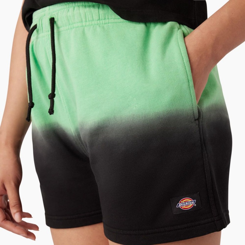 Women's Dickies Relaxed Fit Ombre Knit Shorts Green | 149238NPT