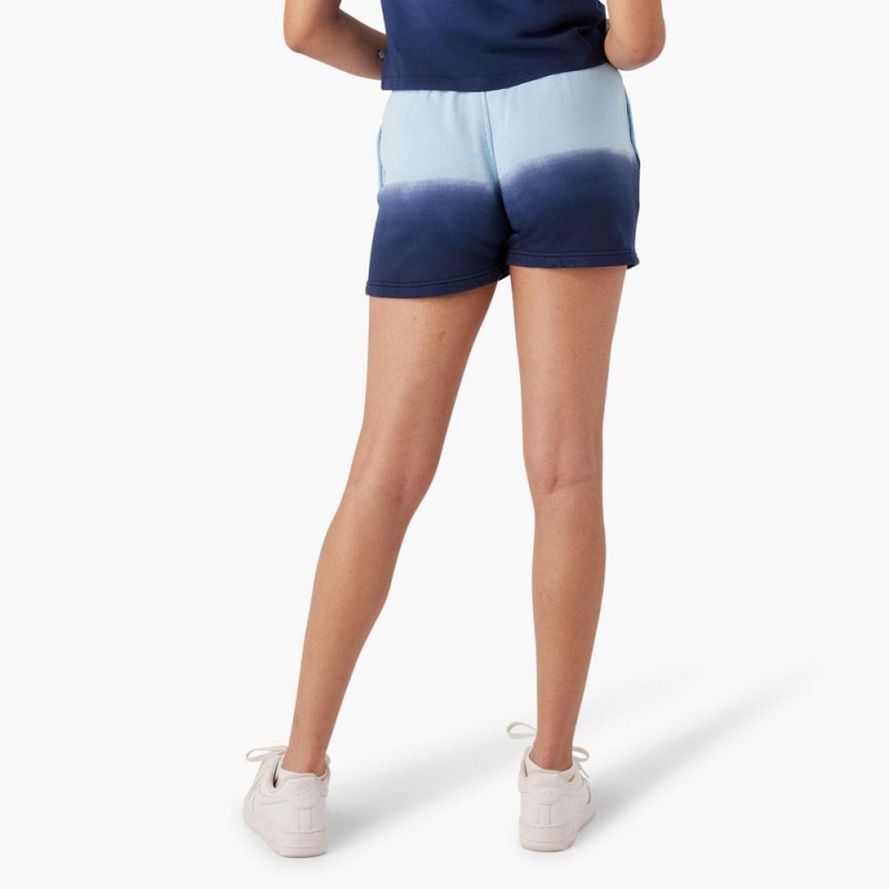 Women's Dickies Relaxed Fit Ombre Knit Shorts Blue | 143795YQB