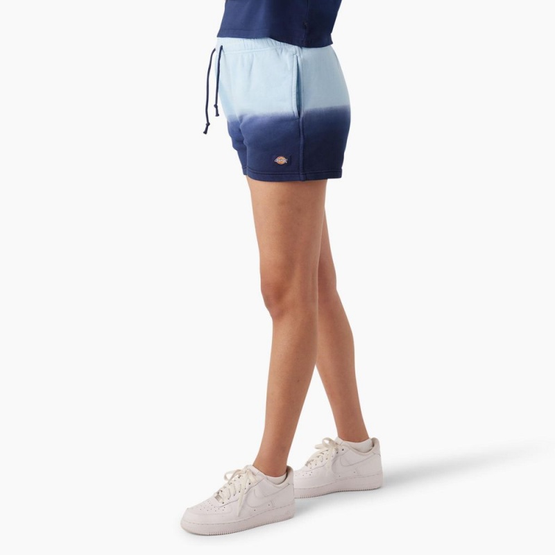 Women's Dickies Relaxed Fit Ombre Knit Shorts Blue | 143795YQB