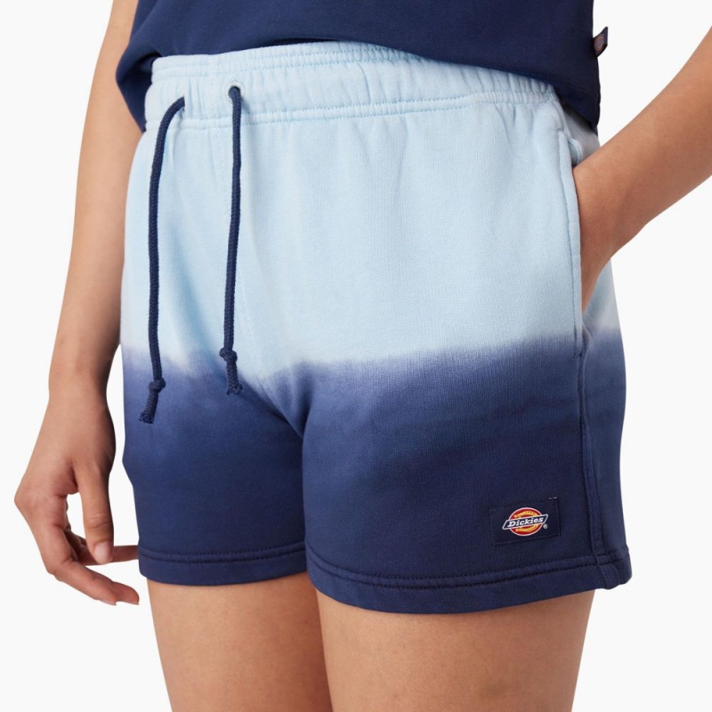 Women's Dickies Relaxed Fit Ombre Knit Shorts Blue | 143795YQB