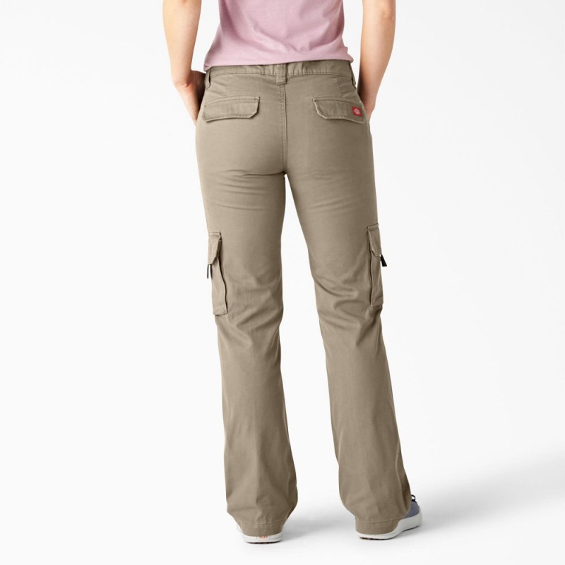 Women's Dickies Relaxed Fit Straight Leg Cargo Pants Grey | 324089EJF