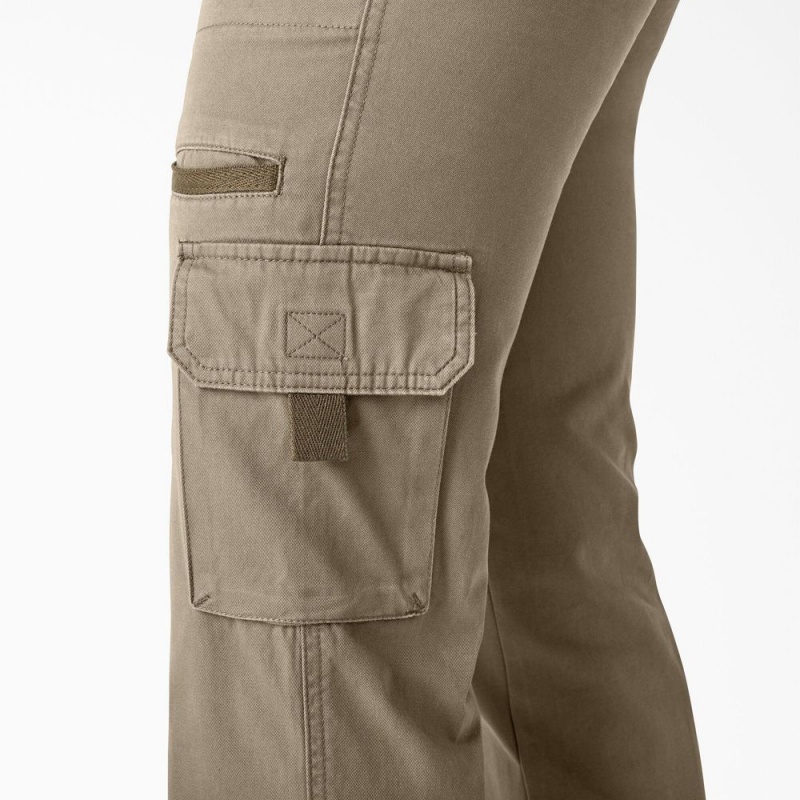 Women's Dickies Relaxed Fit Straight Leg Cargo Pants Grey | 324089EJF