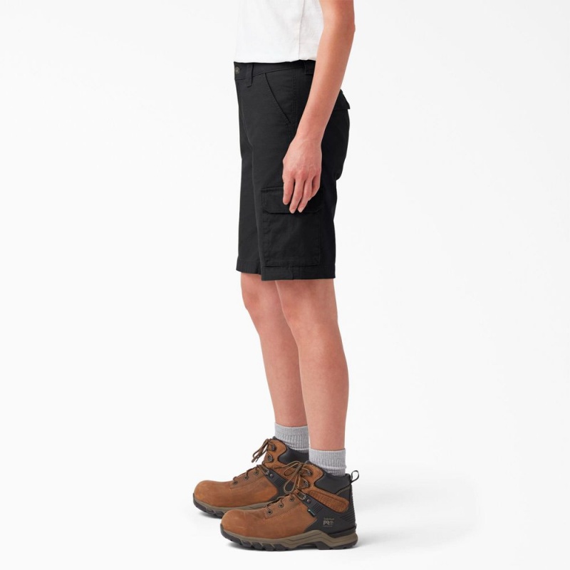 Women's Dickies Ripstop Cargo Shorts Black | 415697NWI