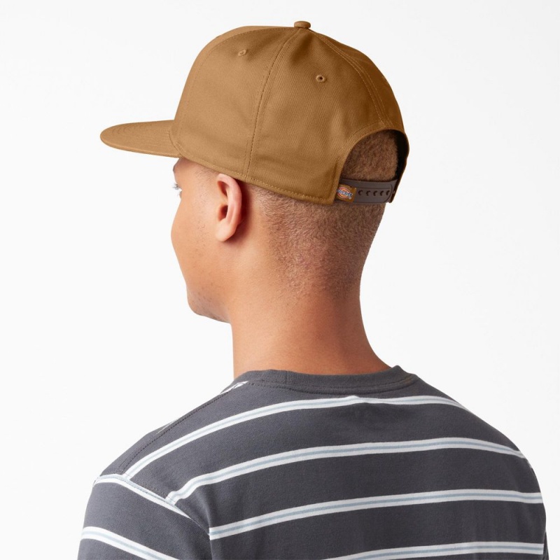 Women's Dickies Skateboarding Flat Bill Cap Brown | 329045GWP