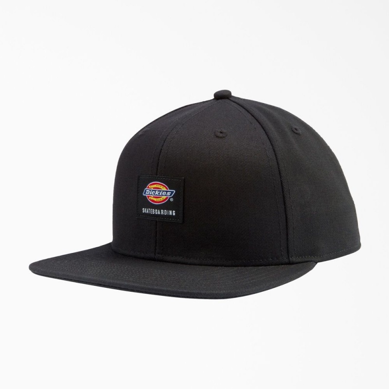 Women\'s Dickies Skateboarding Flat Bill Cap Black | 857463UOP