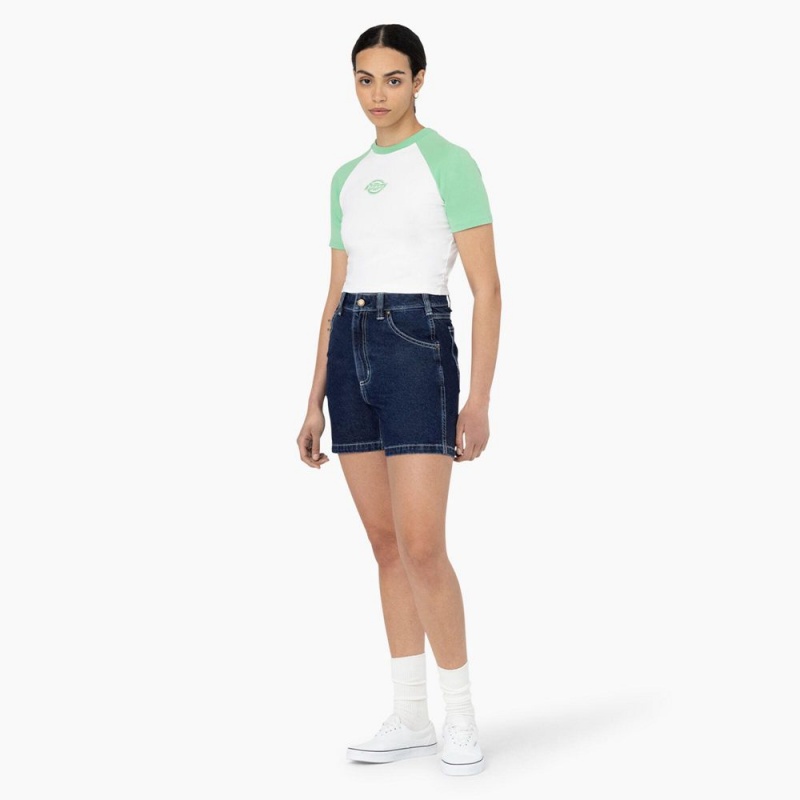 Women's Dickies Sodaville Cropped T-Shirt White | 408693ACZ