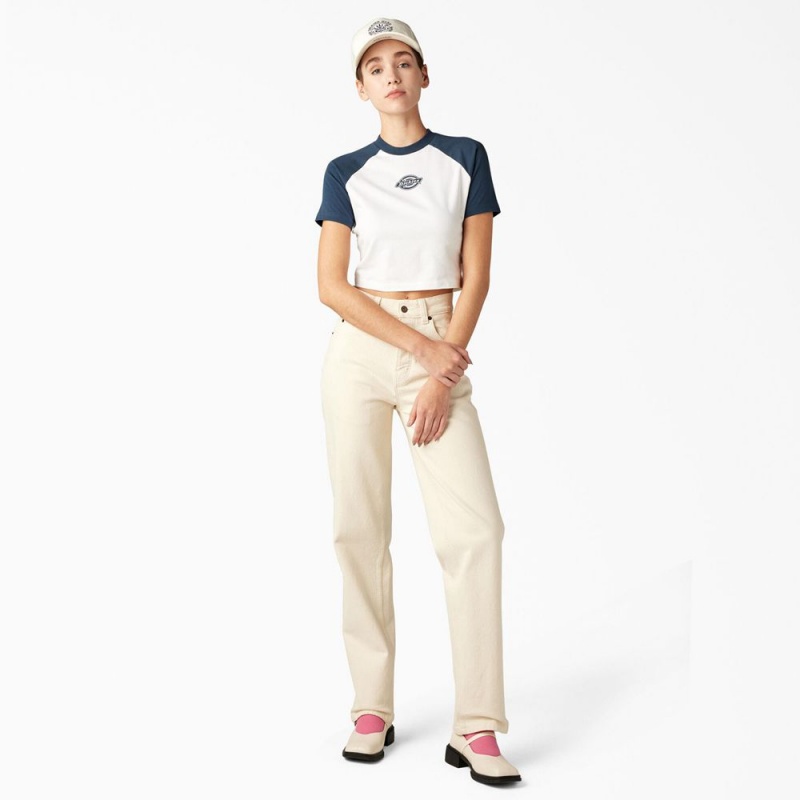 Women's Dickies Sodaville Cropped T-Shirt White | 609325RVG