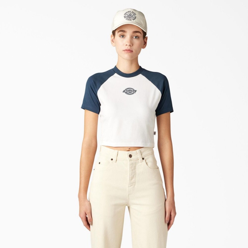 Women\'s Dickies Sodaville Cropped T-Shirt White | 609325RVG