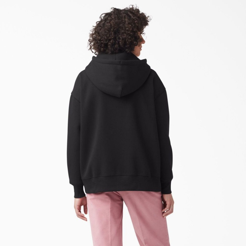 Women's Dickies Summerdale Hoodie Black | 972184XRW