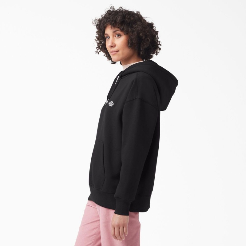 Women's Dickies Summerdale Hoodie Black | 972184XRW