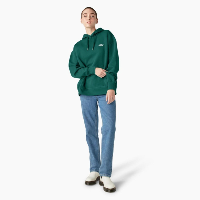 Women's Dickies Summerdale Hoodie Green | 402573SWD