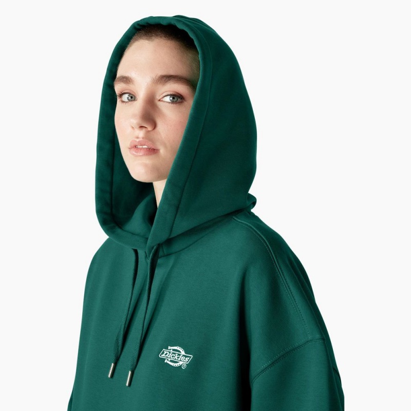 Women's Dickies Summerdale Hoodie Green | 402573SWD