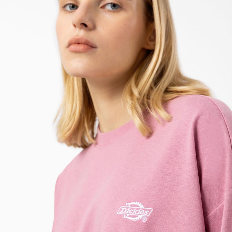 Women's Dickies Summerdale Long Sleeve T-Shirt Pink | 093285WLG