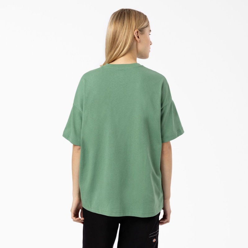 Women's Dickies Summerdale Short Sleeve T-Shirt Green | 460591SVK