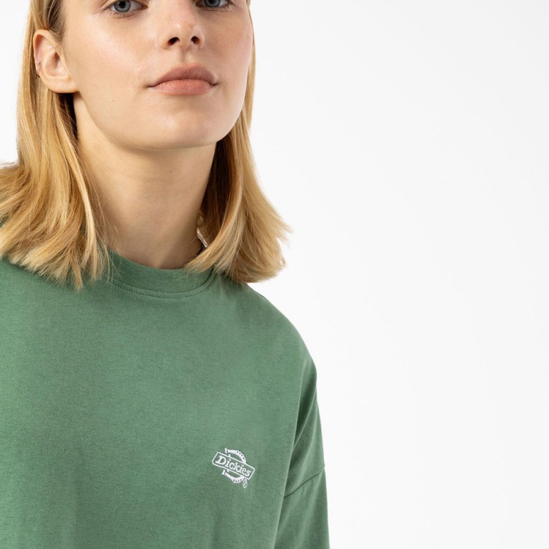 Women's Dickies Summerdale Short Sleeve T-Shirt Green | 460591SVK