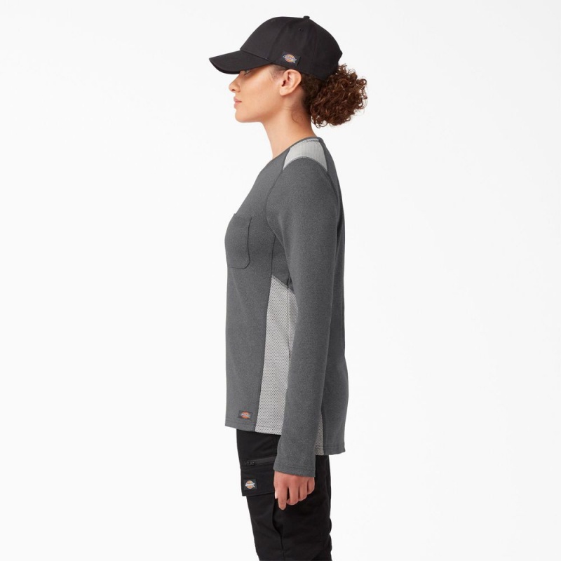 Women's Dickies Temp-iQ® 365 Long Sleeve Pocket T-Shirt Grey | 190365EPN