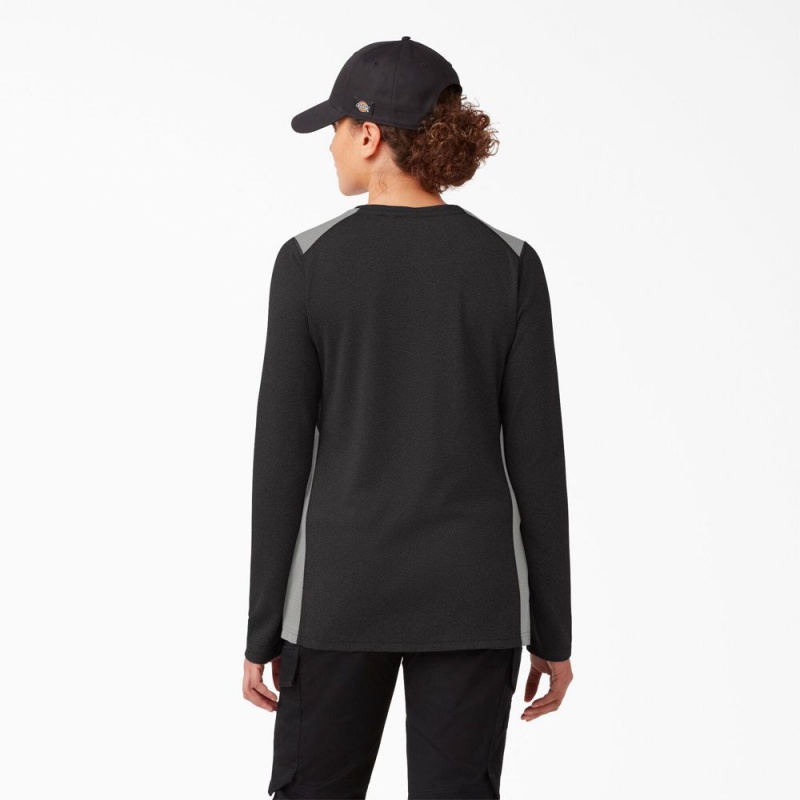 Women's Dickies Temp-iQ® 365 Long Sleeve Pocket T-Shirt Black | 750918WUE