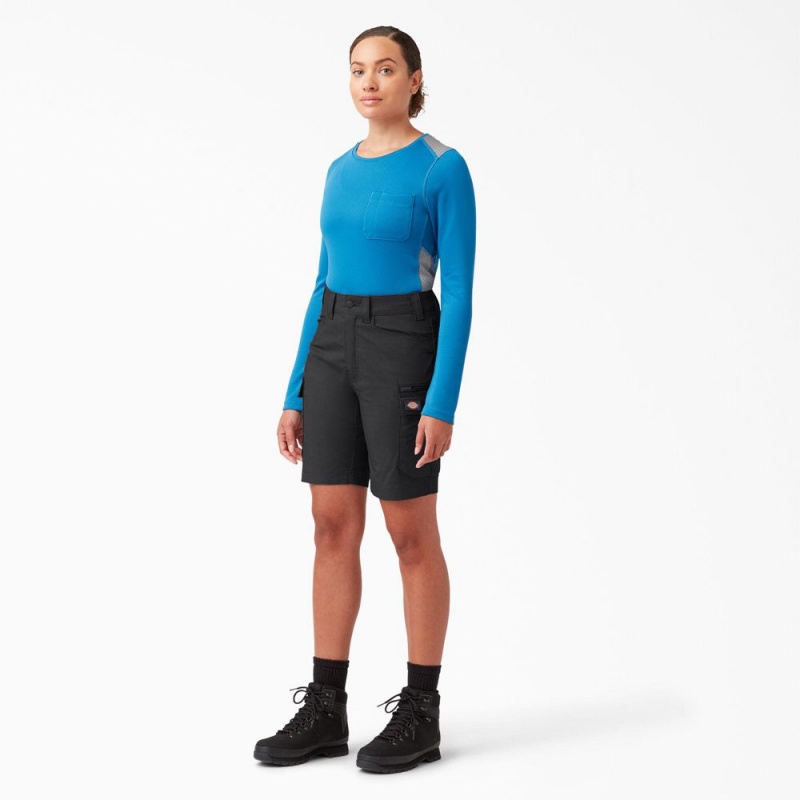 Women's Dickies Temp-iQ® 365 Shorts Black | 623408LHO