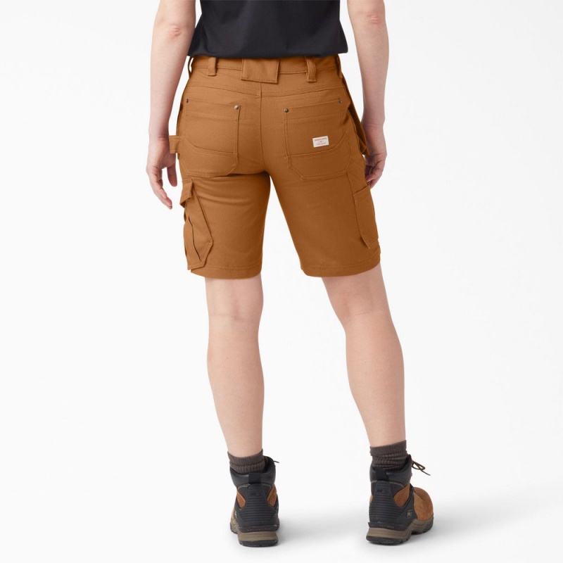 Women's Dickies Traeger x Relaxed Fit Shorts Brown | 187640CGA