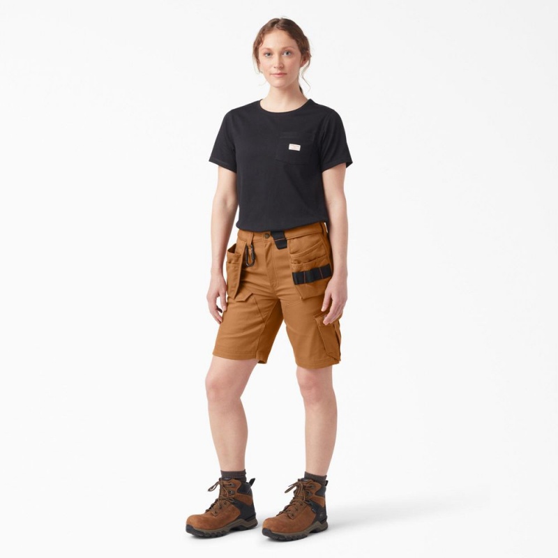 Women's Dickies Traeger x Relaxed Fit Shorts Brown | 187640CGA