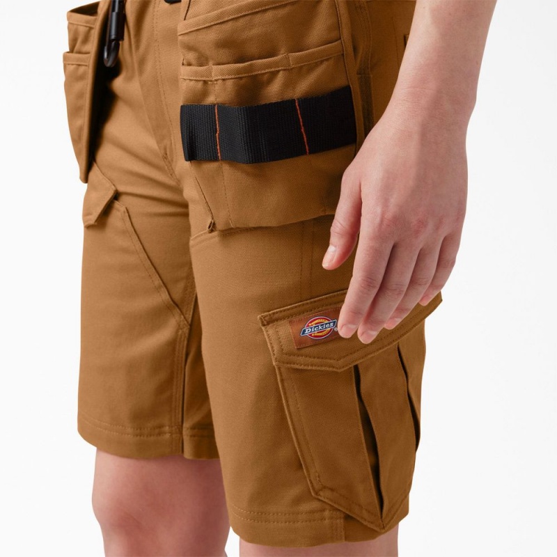 Women's Dickies Traeger x Relaxed Fit Shorts Brown | 187640CGA