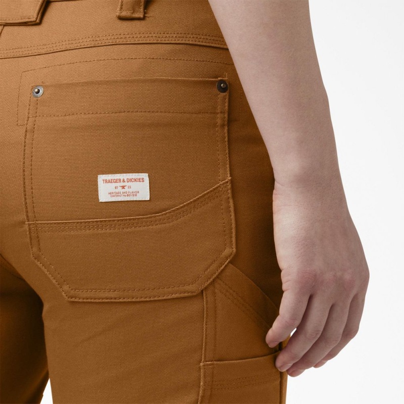 Women's Dickies Traeger x Relaxed Fit Shorts Brown | 187640CGA