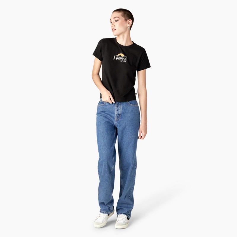 Women's Dickies Twill Ranch Graphic T-Shirt Black | 720136UZP