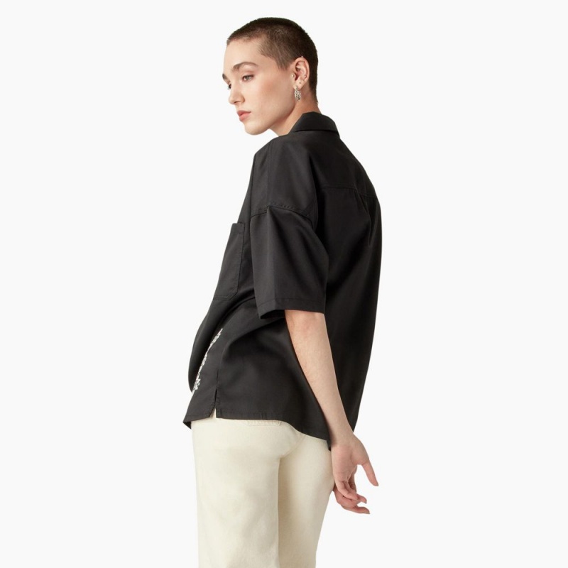 Women's Dickies Wichita Work Shirts Black | 672931CVB