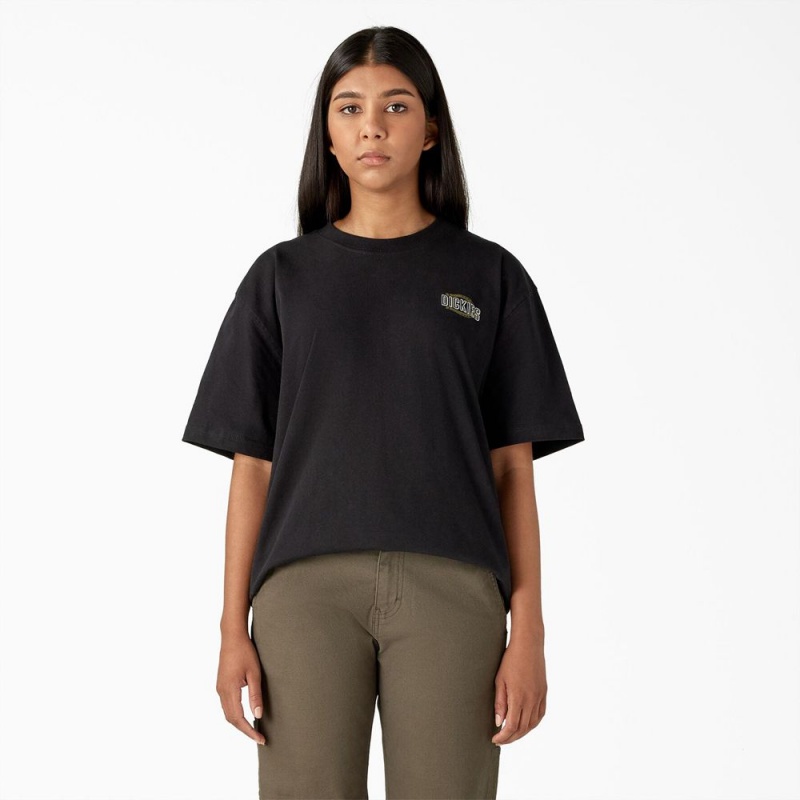 Women's Dickies Workwear Sign Heavyweight T-Shirt Black | 968357DCN