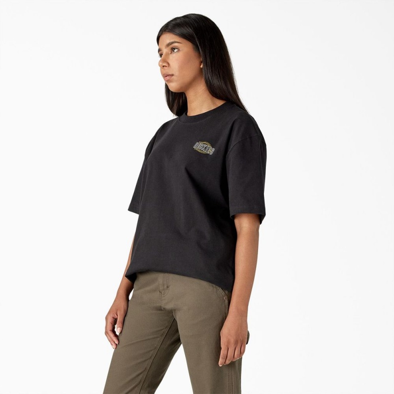 Women's Dickies Workwear Sign Heavyweight T-Shirt Black | 968357DCN