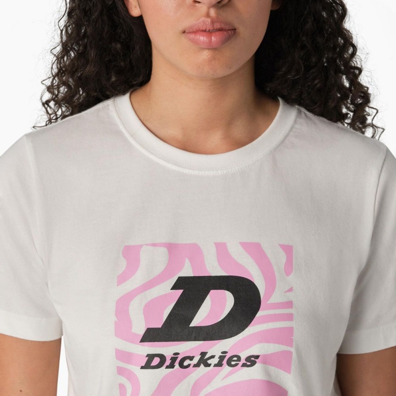 Women's Dickies Zebra Graphic Cropped T-Shirt White | 278549YFL