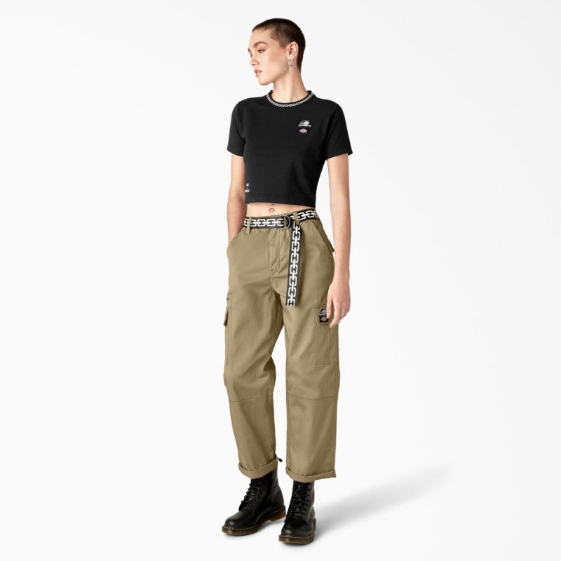 Women's Dickies x Lurking Class Cropped T-Shirt Black | 469053TJY